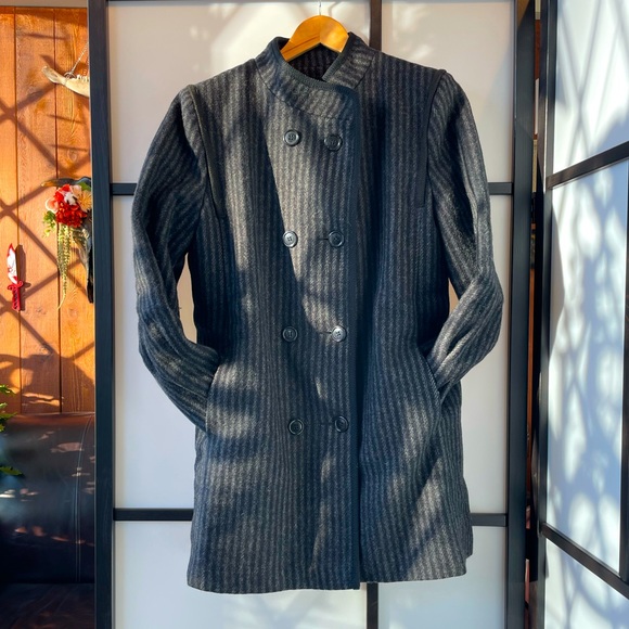 Vintage Sears Wool Pinstripe Coat - Picture 1 of 11